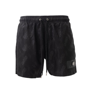 PLEIN SPORT Logo Print Drawstring Swim Shorts Men PS25046-BLK