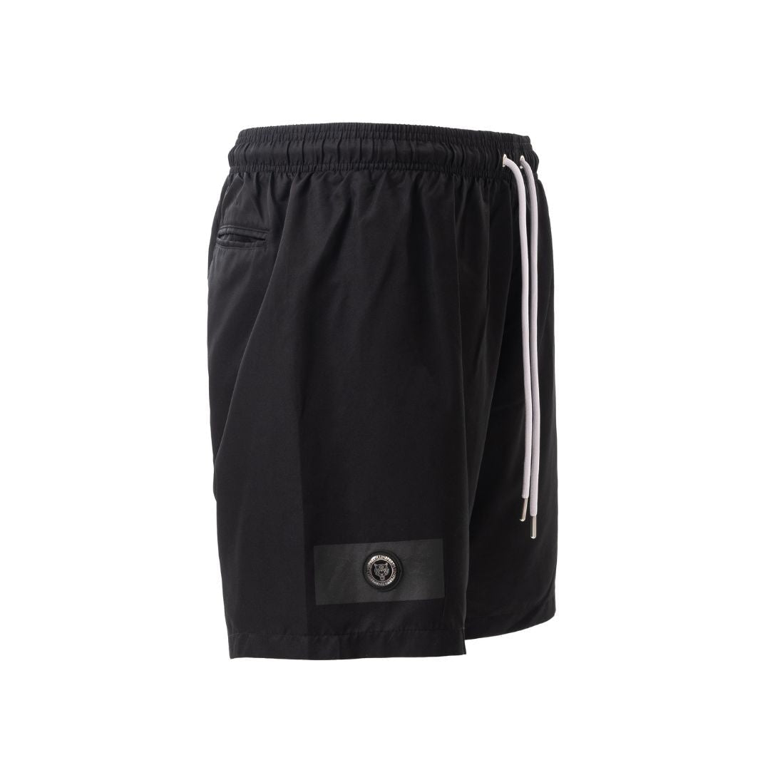 PLEIN SPORT Logo Print Drawstring Swim Shorts Men PS25048-BLK