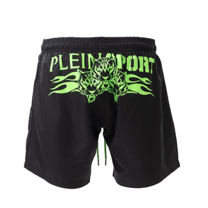 PLEIN SPORT Logo Print Drawstring Swim Shorts Men PS25051-BLK