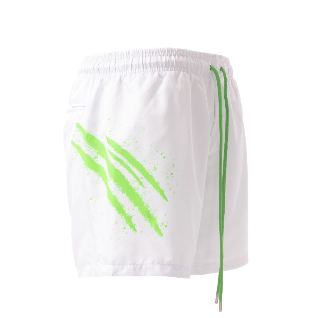 PLEIN SPORT Logo Print Drawstring Swim Shorts Men PS25052-WHT