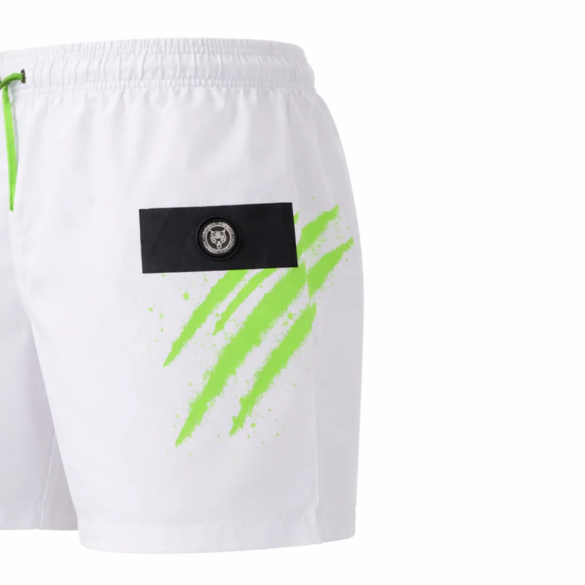 PLEIN SPORT Logo Print Drawstring Swim Shorts Men PS25052-WHT