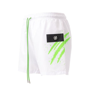 PLEIN SPORT Logo Print Drawstring Swim Shorts Men PS25052-WHT