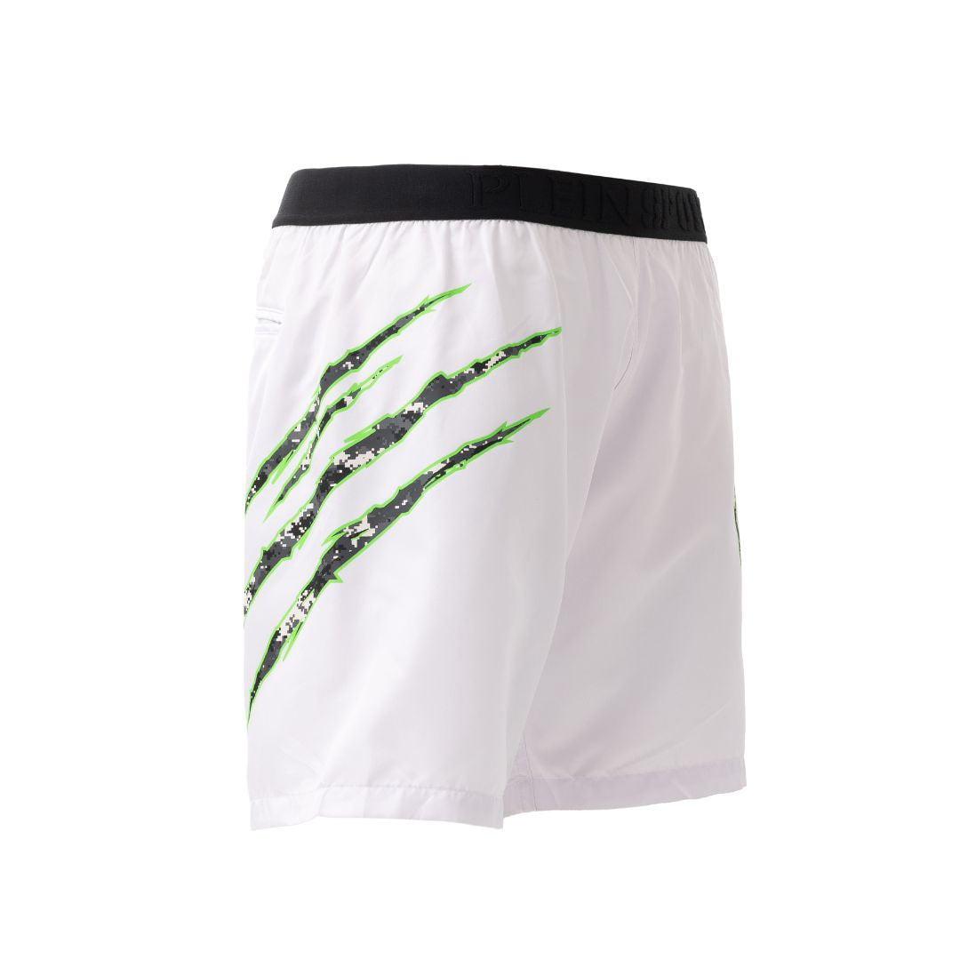 PLEIN SPORT Logo Print Drawstring Swim Shorts Men PS25053-WHT