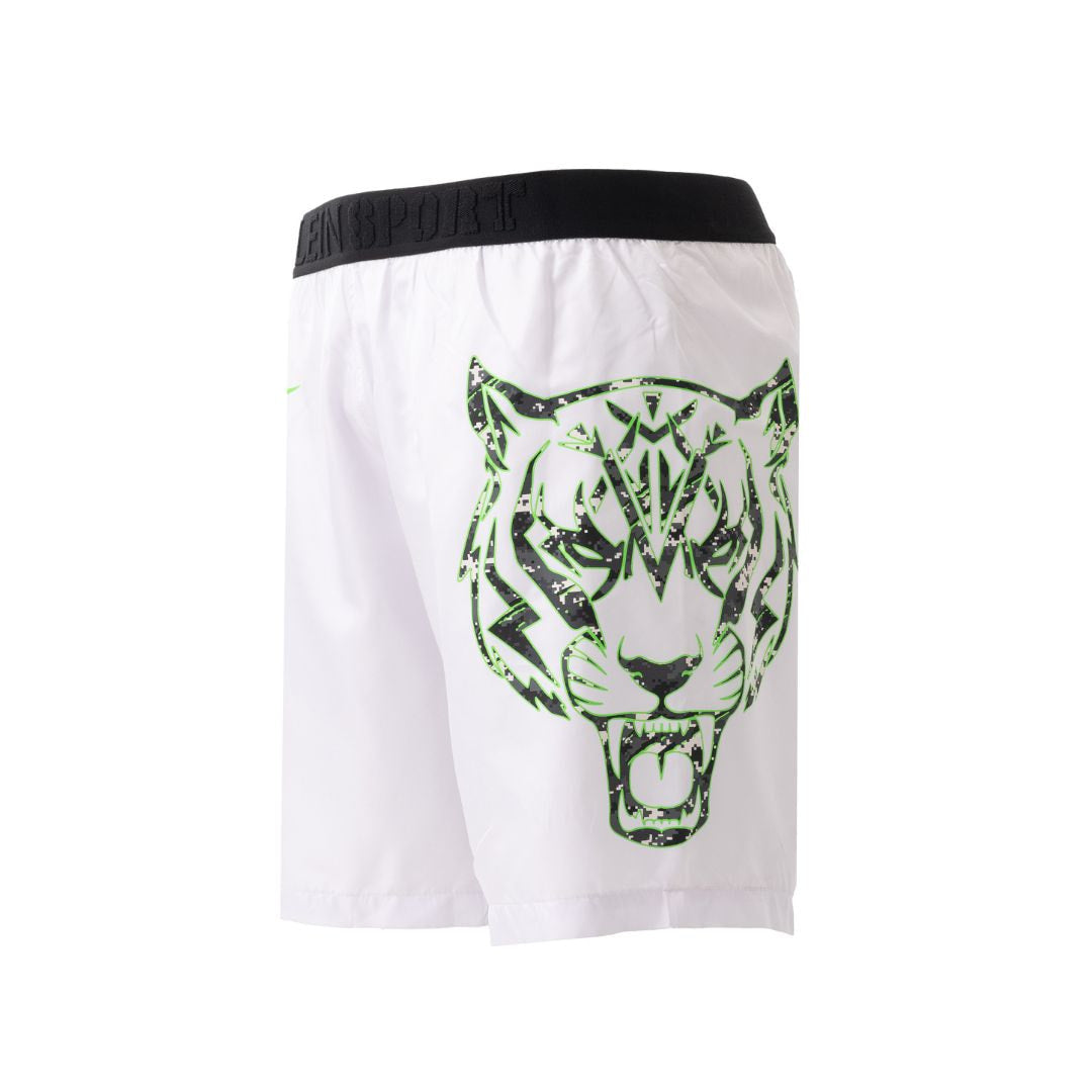 PLEIN SPORT Logo Print Drawstring Swim Shorts Men PS25053-WHT