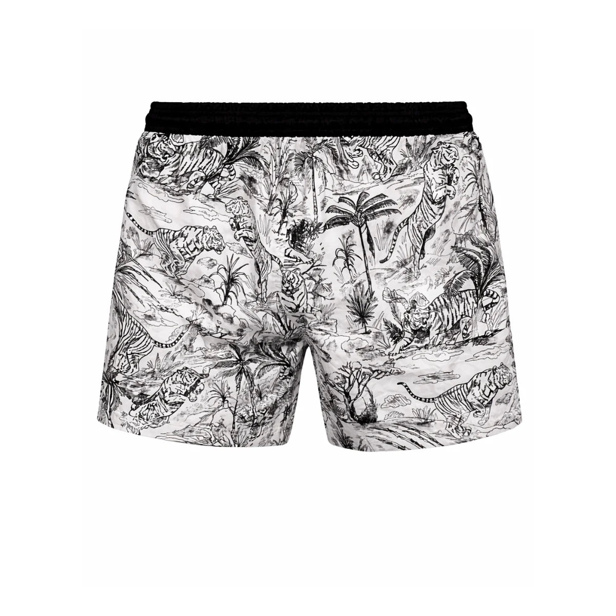 PLEIN SPORT Logo Print Drawstring Swim Shorts Men PS25066 - WHTBLK