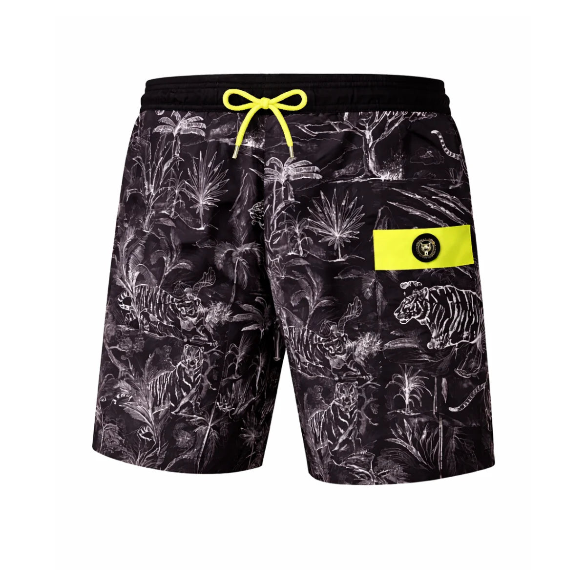 PLEIN SPORT Logo Print Drawstring Swim Shorts Men PS25077 - BLK