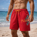 PLEIN SPORT Logo Print Drawstring Swim Shorts Men PS25077- RED