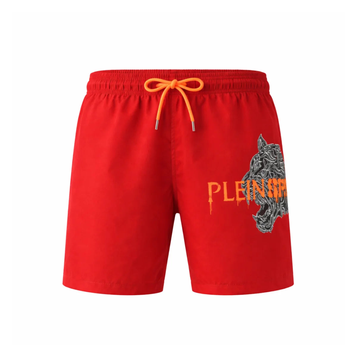 PLEIN SPORT Logo Print Drawstring Swim Shorts Men PS25077- RED - Red / S