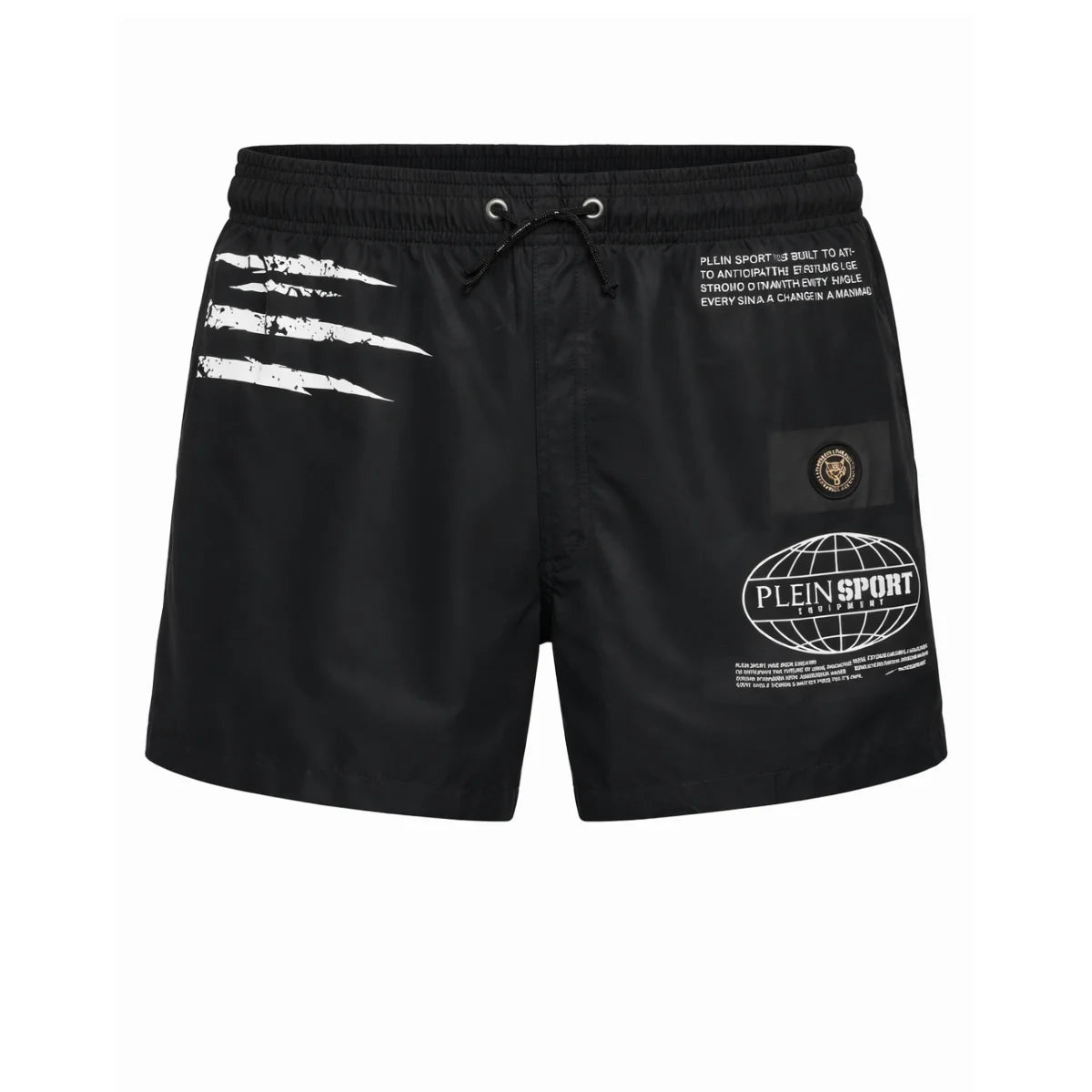 PLEIN SPORT Logo Print Drawstring Swim Shorts Men PS25079-BLK - Black / S