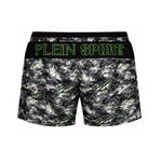 PLEIN SPORT Logo Print Drawstring Swim Shorts Men PS25085 - WHTBLK