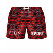 PLEIN SPORT Logo Print Drawstring Swim Shorts Men PS25099- RED - Red / 14-15year