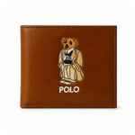 POLO RALPH LAUREN Bear Leather Bifold Wallet - BRN - Brown