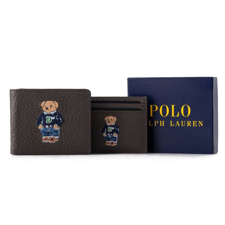 POLO RALPH LAUREN Bear Leather Bifold Wallet with Extra Card Holder - GRY Gray Accessories