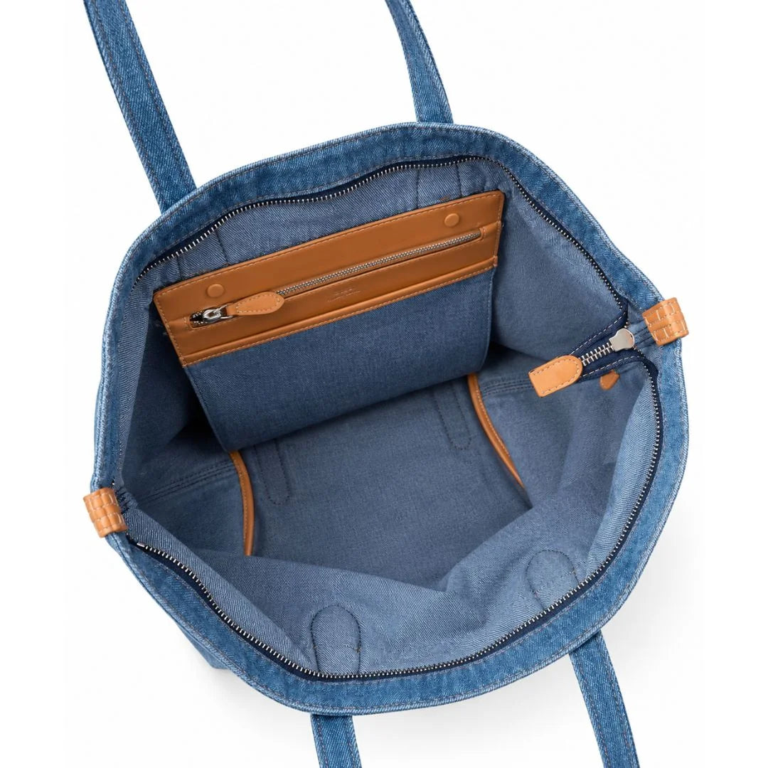 POLO RALPH LAUREN Big Pony Denim Medium Bellport Tote Bag - DEM - Denim