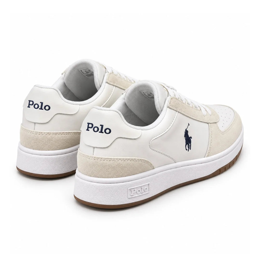 Polo Ralph Lauren Court Leather Suede Sneakers Men - WHT