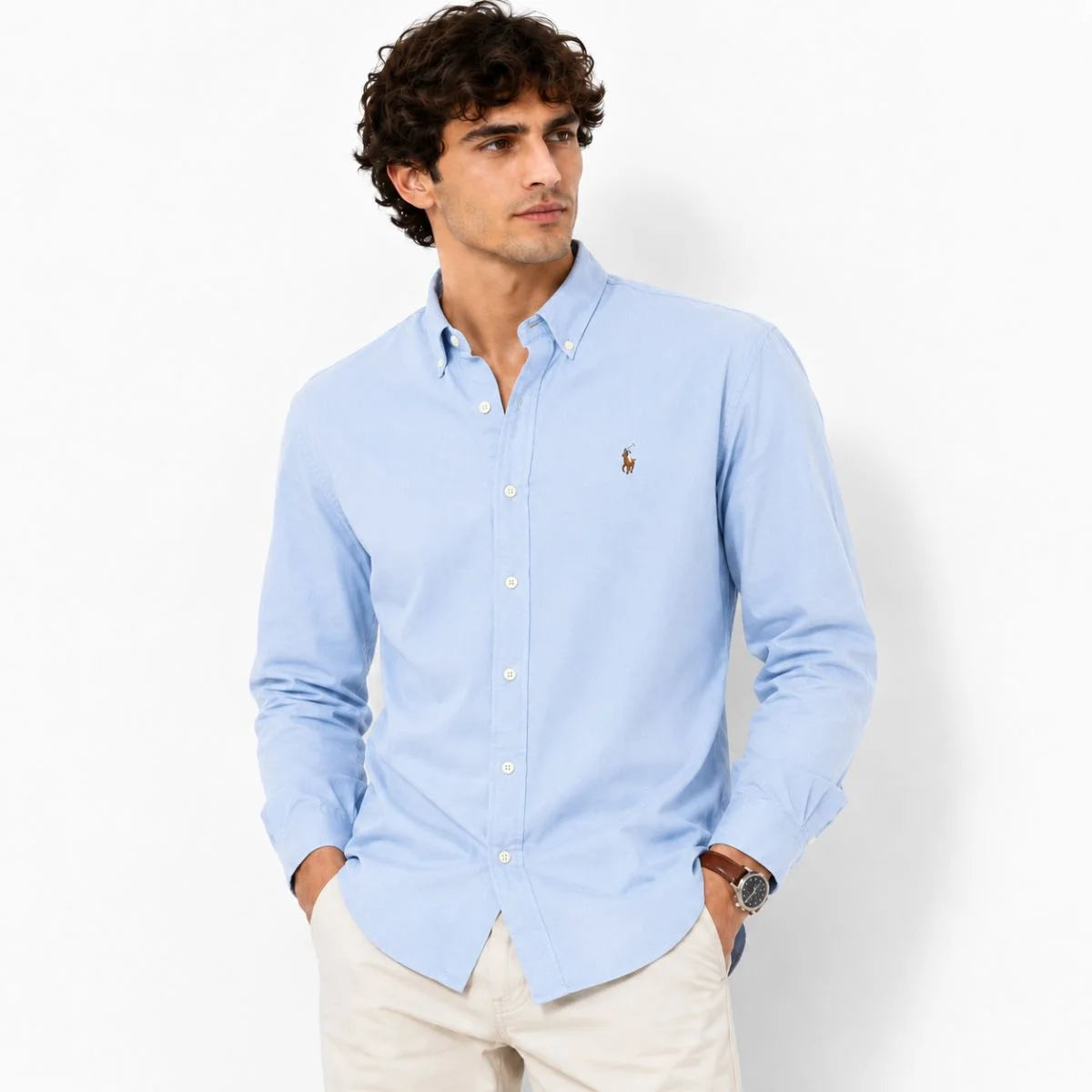 Polo Ralph Lauren CUSTOM FIT OXFORD SHIRT - Sky Blue / S