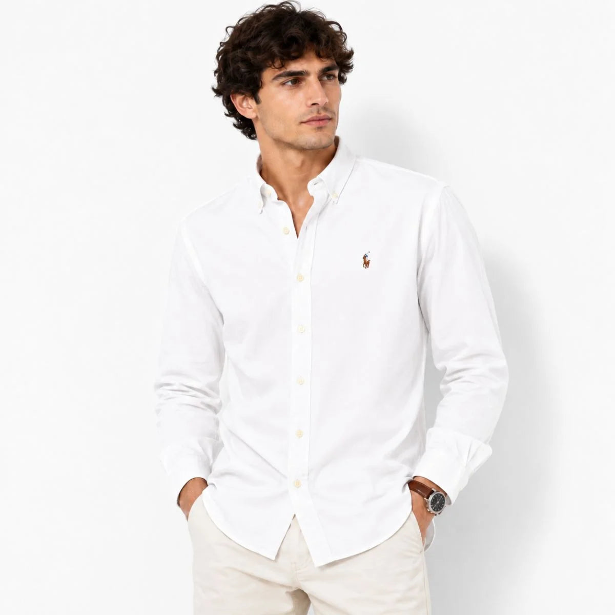 Polo Ralph Lauren CUSTOM FIT OXFORD SHIRT - White / S