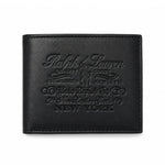 POLO RALPH LAUREN Embossed Logo Leather Bifold Wallet Men - BLK - Black