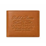 POLO RALPH LAUREN Embossed Logo Leather Bifold Wallet Men - TAN - Tan