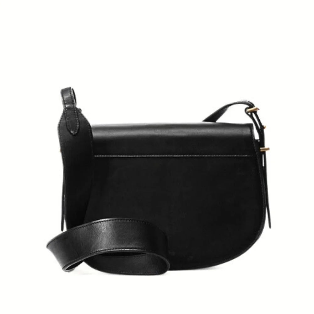 POLO RALPH LAUREN Polo ID Calfskin Saddle Bag - BLK - Black