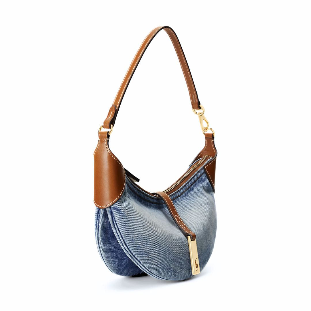 POLO RALPH LAUREN ID Denim-Leather Mini Shoulder Bag - DEM - Denim