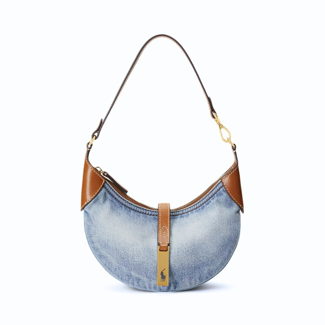 POLO RALPH LAUREN ID Denim-Leather Mini Shoulder Bag - DEM - Denim