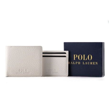 POLO RALPH LAUREN Leather Bifold Wallet with Extra Card Holder - WHT White Accessories