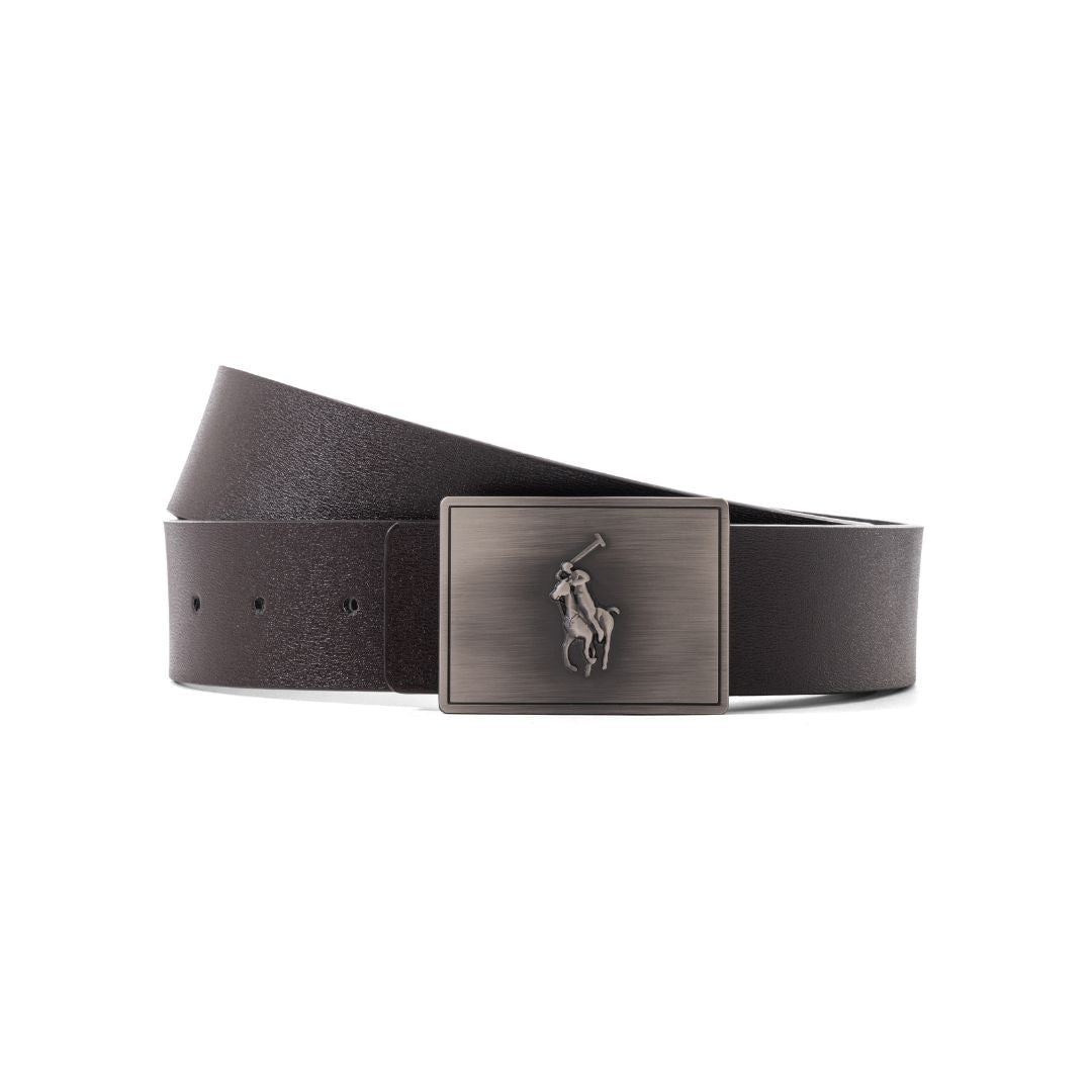 Polo Ralph Lauren Leather Plaque Belt B4-BRN - Brown / OS