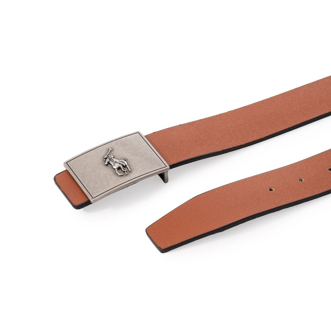 Polo Ralph Lauren Leather Plaque Belt B4-TAN - Tan / OS