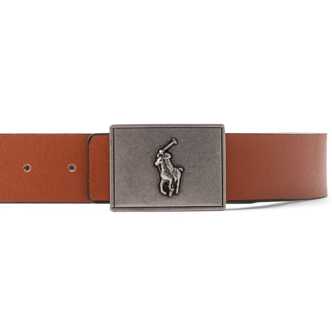 Polo Ralph Lauren Leather Plaque Belt B4-TAN - Tan / OS