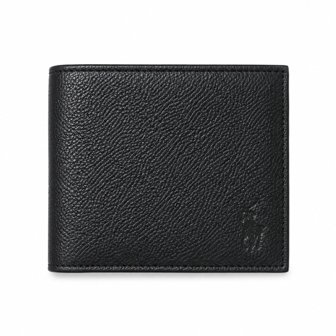 POLO RALPH LAUREN Logo Leather Bifold Wallet Men - BLK - Black