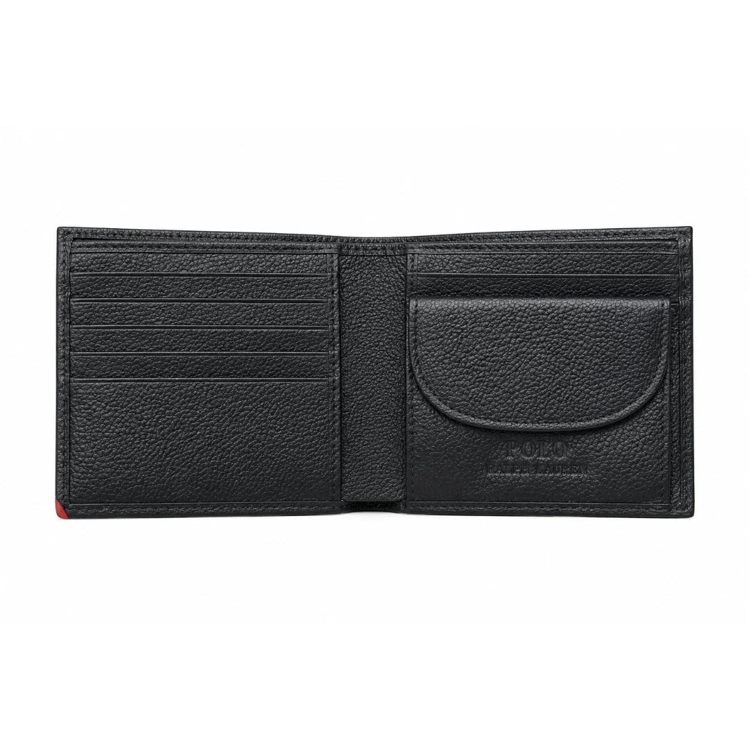 POLO RALPH LAUREN Logo Leather Bifold Wallet Men - BLK - Black