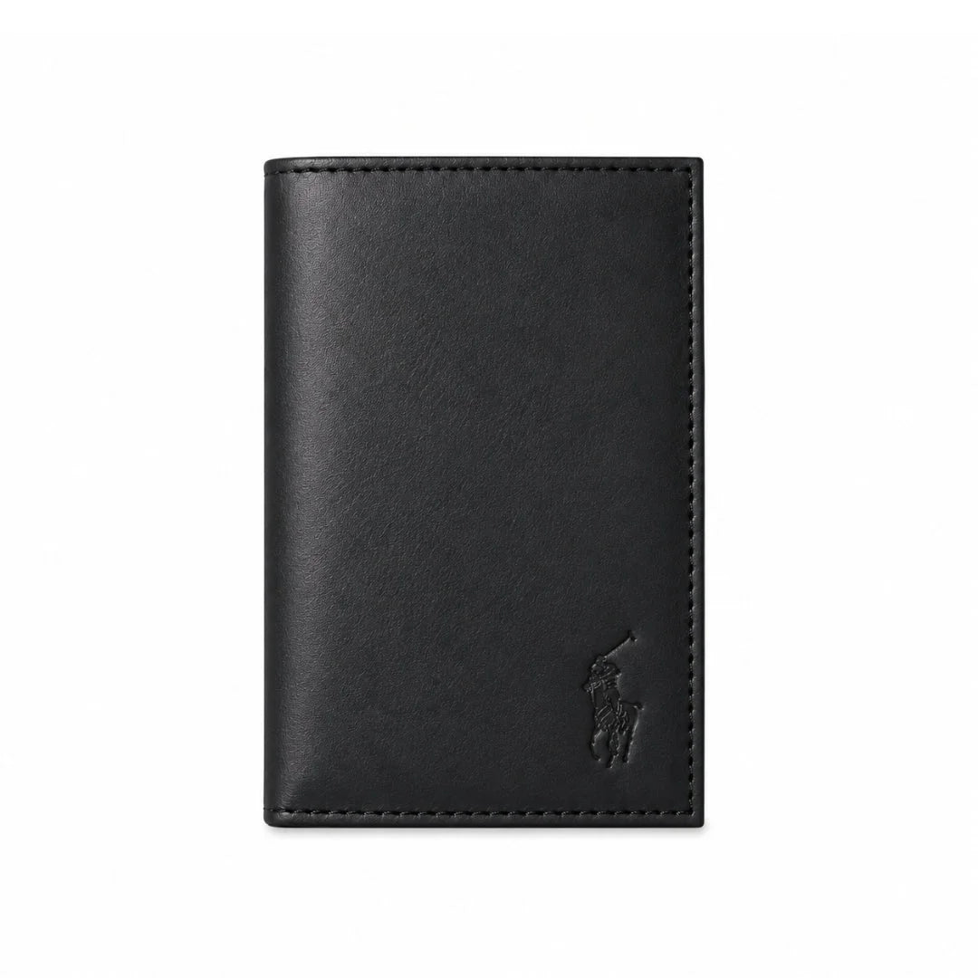 POLO RALPH LAUREN Logo Leather Trifold Wallet Men - BLK - Black