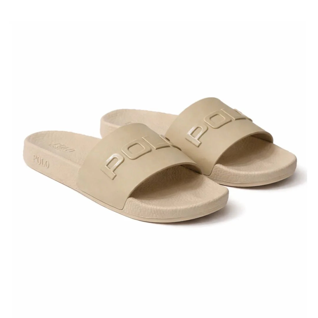 Polo Ralph Lauren Logo Slide Men - BEG - Beige / 41