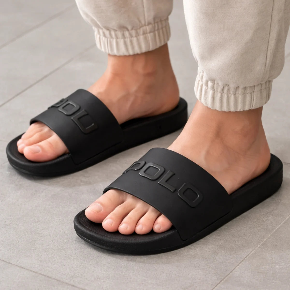 Polo Ralph Lauren Logo Slide Men - BLK