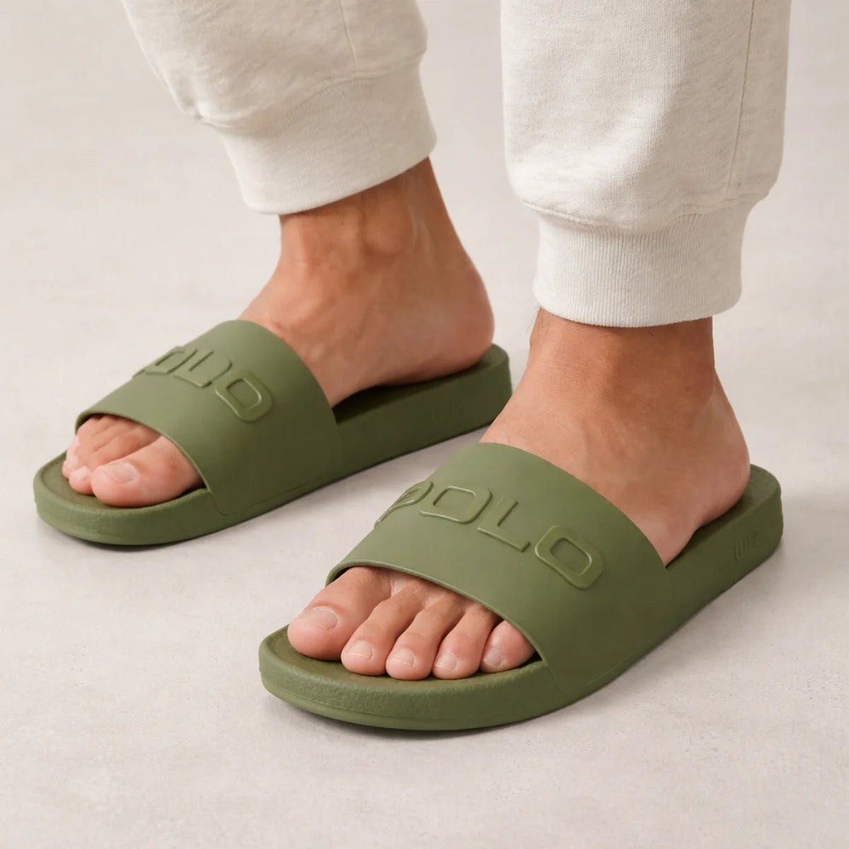 Polo Ralph Lauren Logo Slide Men - OLVGRN