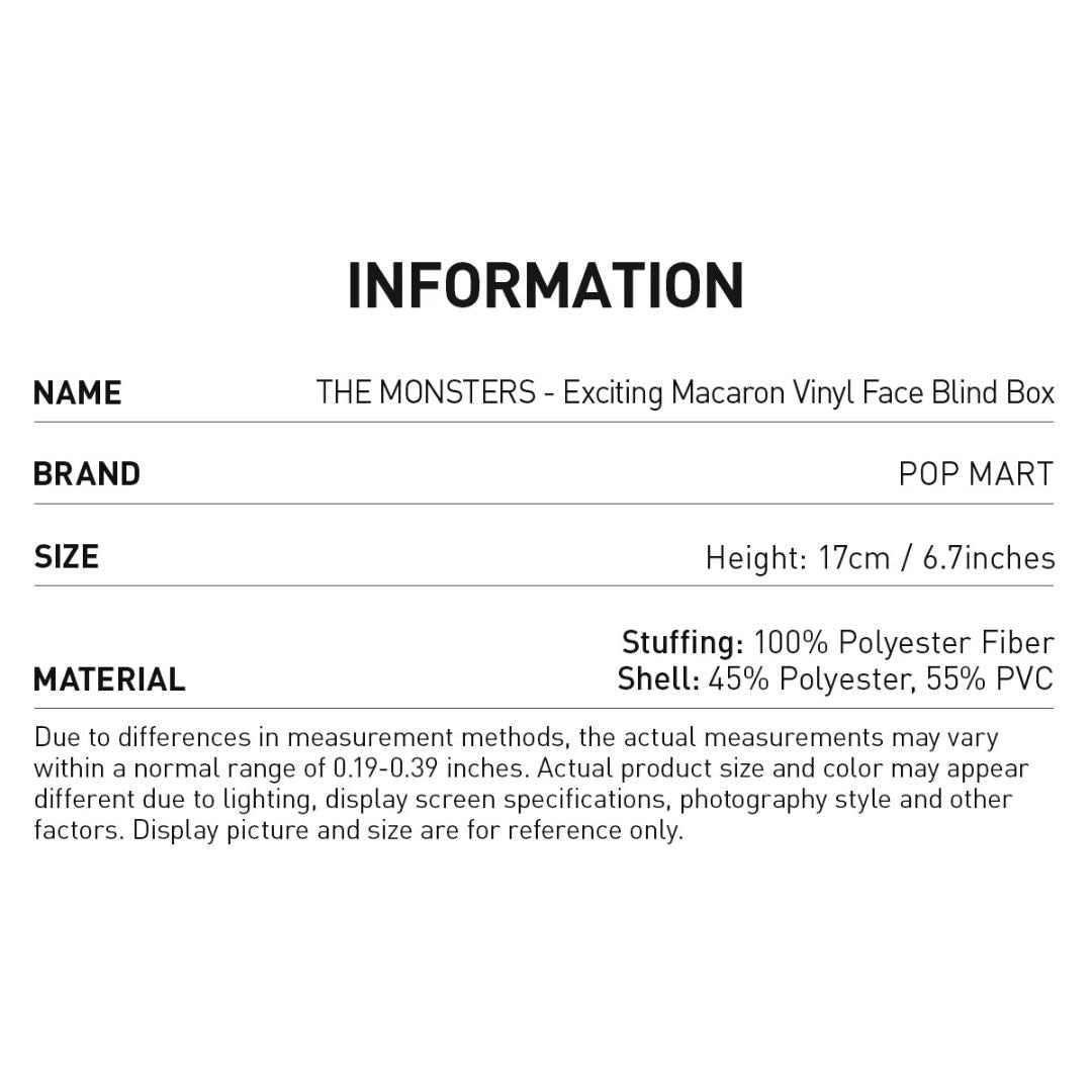 POP MART LABUBU THE MONSTERS - Exciting Macaron Vinyl Face Blind Box - Multi