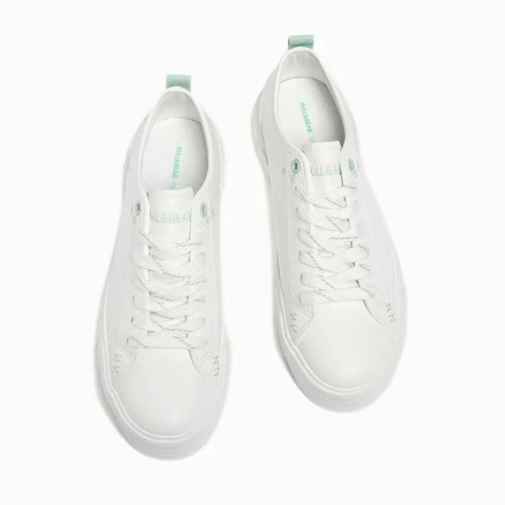 Pull & Bear Basic Lace-Up Chunky Trainers Women 1307-140-001-WHT