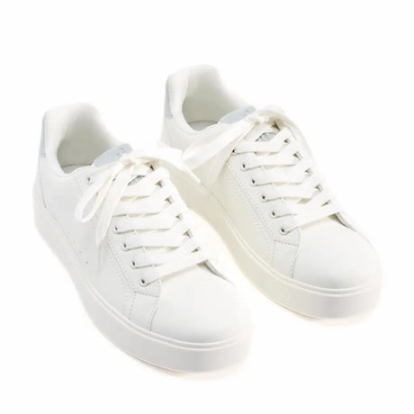 Pull & Bear Basic Lace-Up With Details Trainers Women 1350-240-004-WHT