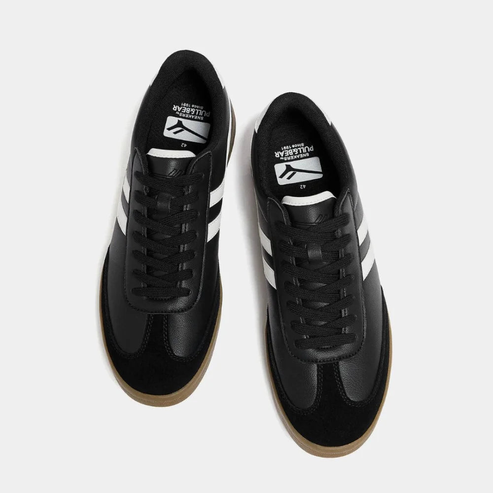 Pull & Bear Contrast Retro Trainers - BLK - Shoes