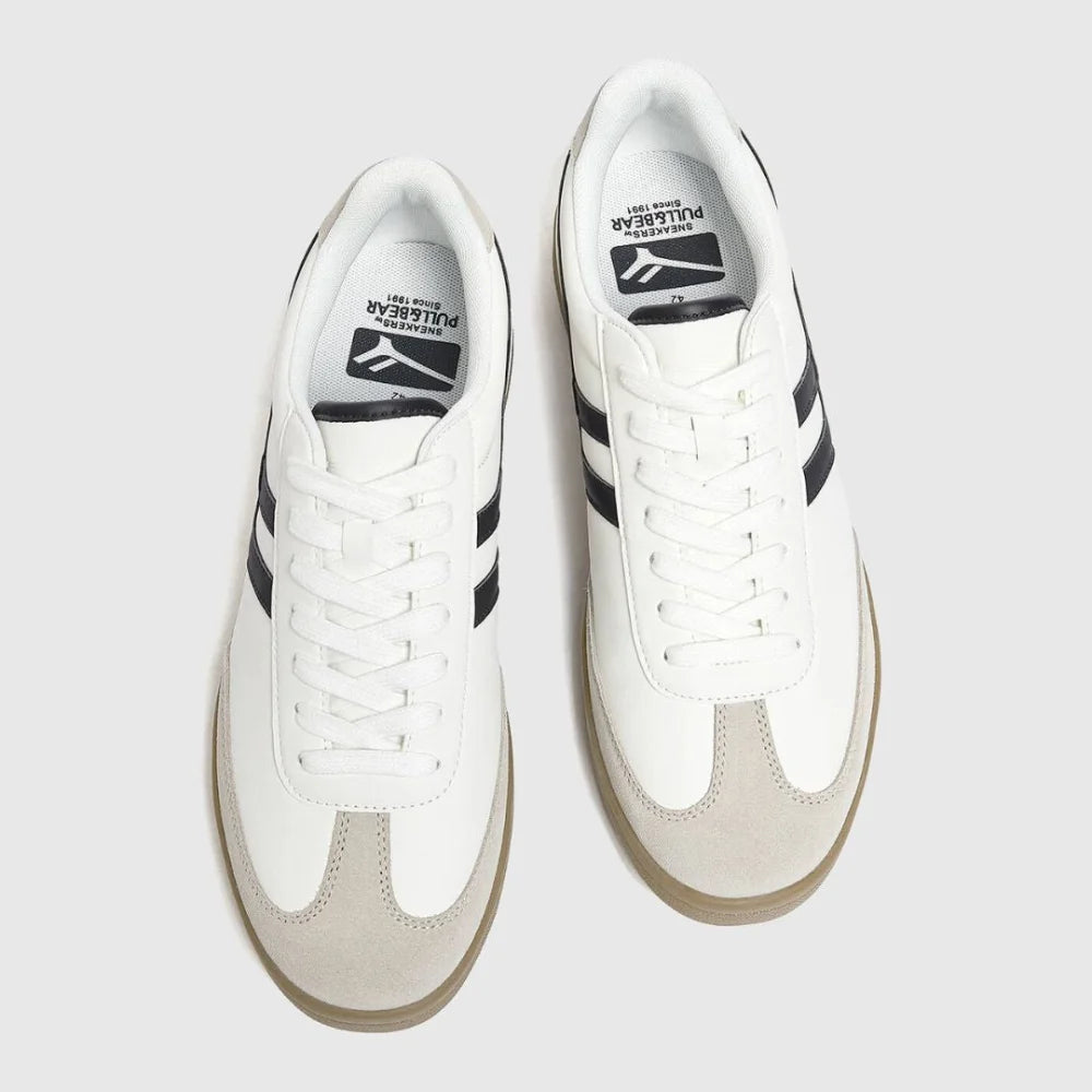Pull & Bear Contrast Retro Trainers - WHT - Shoes