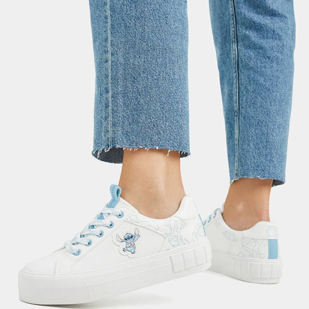 Pull & Bear LILO & STITCH Sneakers Women - WHTBLU