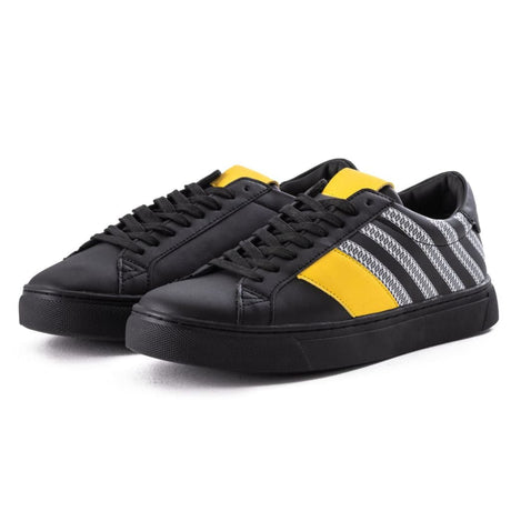 Pull & Bear Stripes Lace-up Trainers - BLK - 40 / Black - Shoes