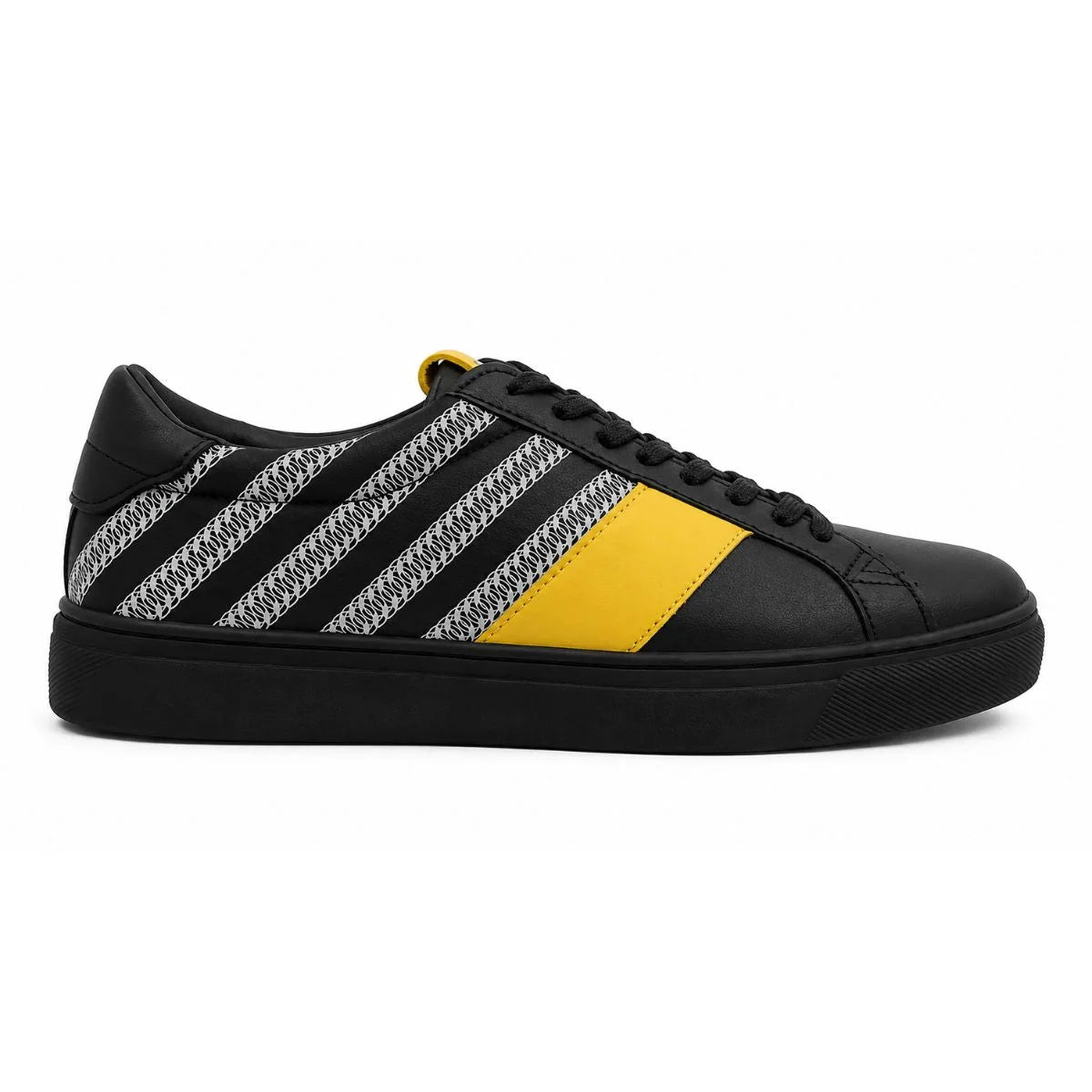 Pull & Bear Stripes Lace-up Trainers - BLK