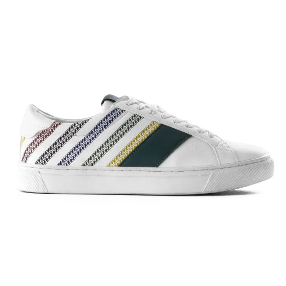 Pull & Bear Stripes Lace-up Trainers - WHT - Shoes