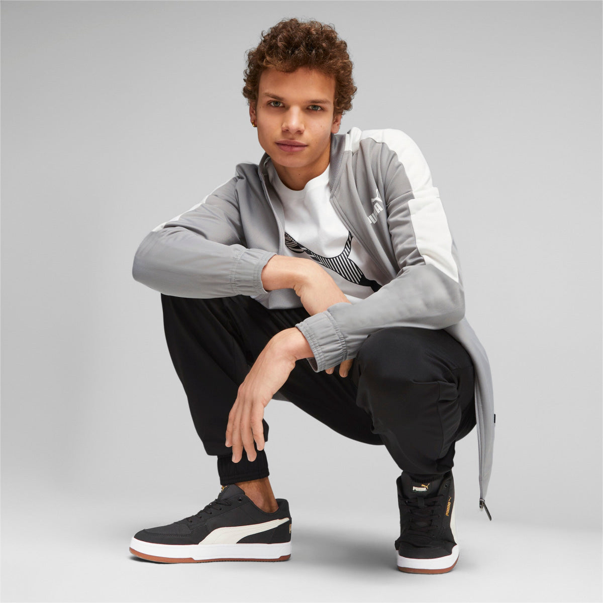 Puma Baseball Style Knitted Tracksuit - GRYBLK