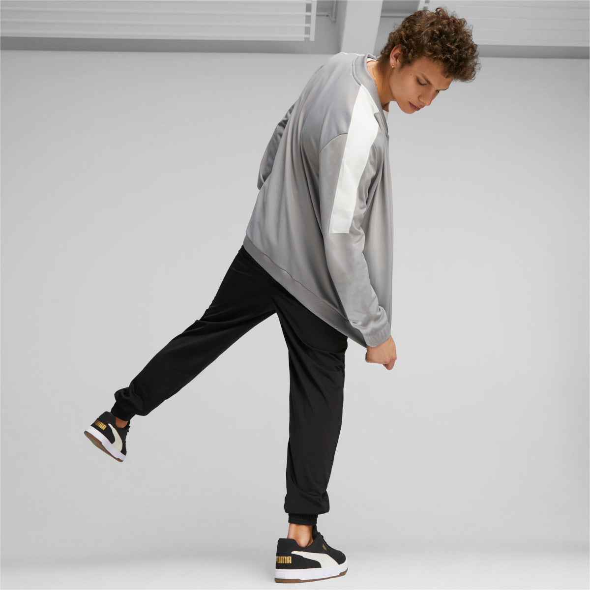 Puma Baseball Style Knitted Tracksuit - GRYBLK