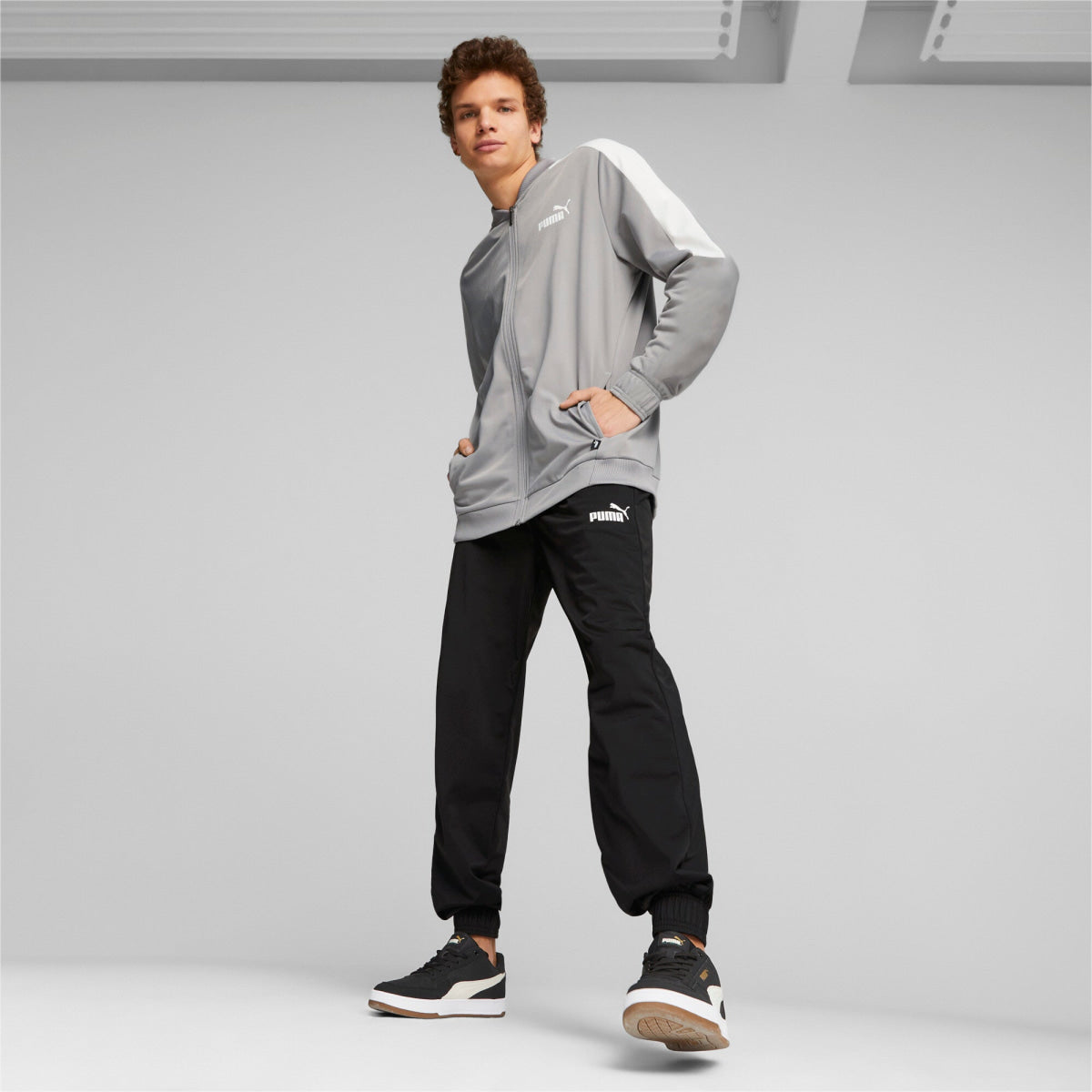 Puma Baseball Style Knitted Tracksuit - GRYBLK