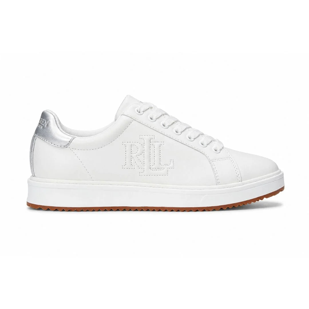 Ralph Lauren AINSLEY Leather Sneakers Women - WHT