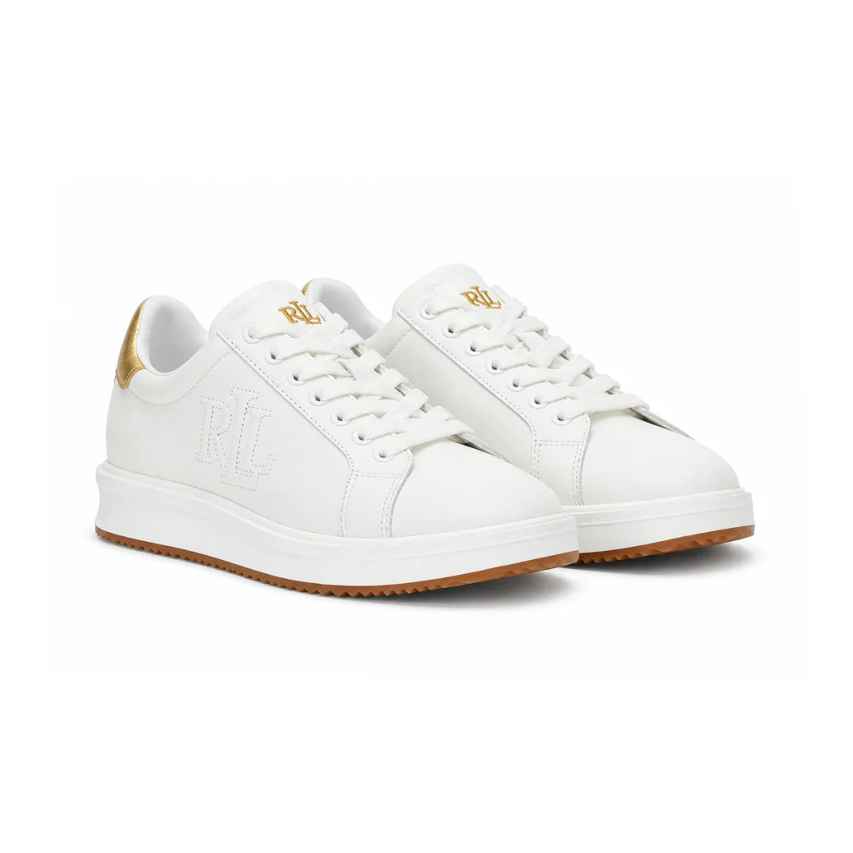 Ralph Lauren Ainsley Leather Sneakers Women - WHT